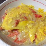 フードプロセッサーではんぺんカニカマ中華味天津飯